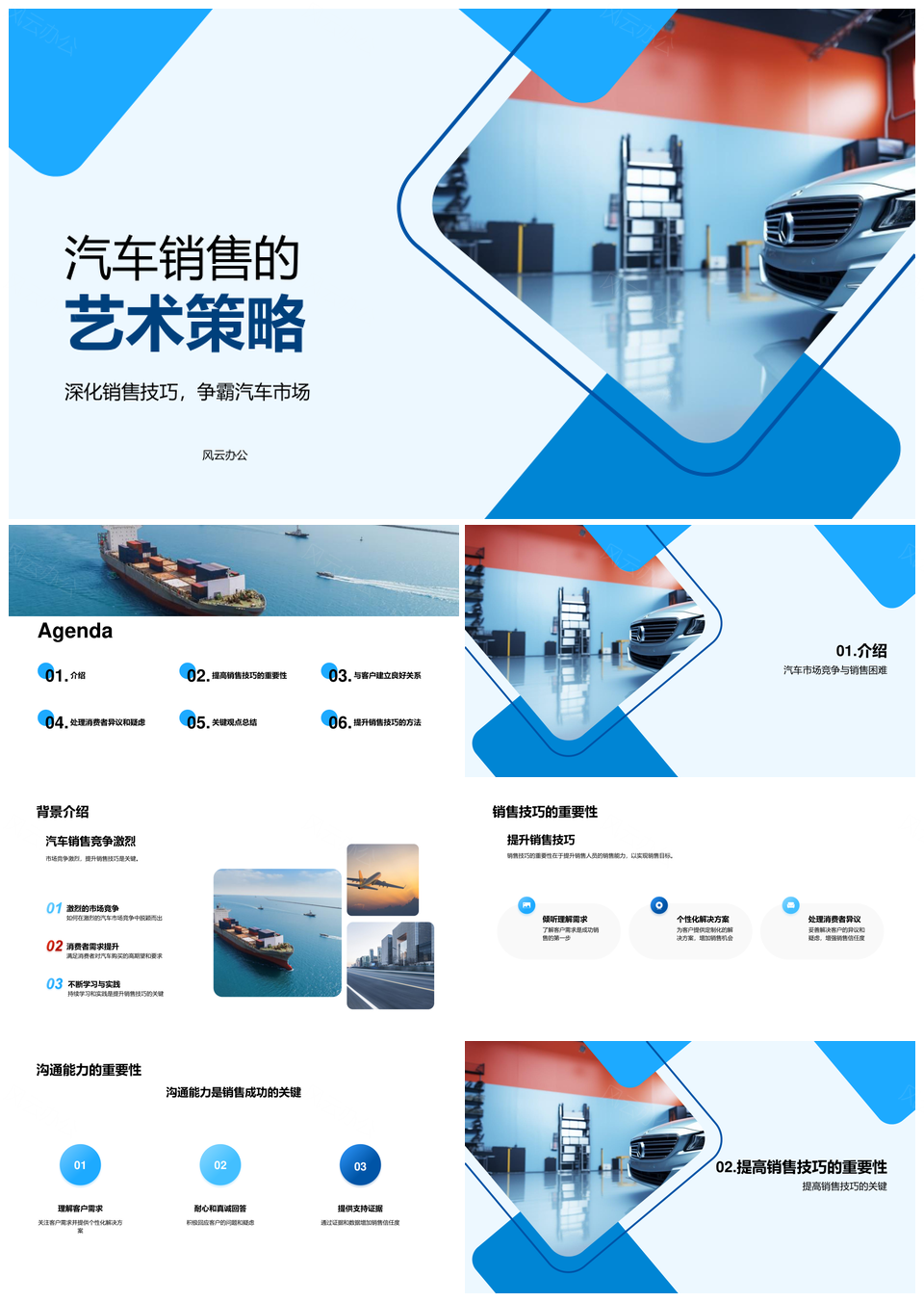 汽车销售技巧沟通实战提升市场竞争PPT模板