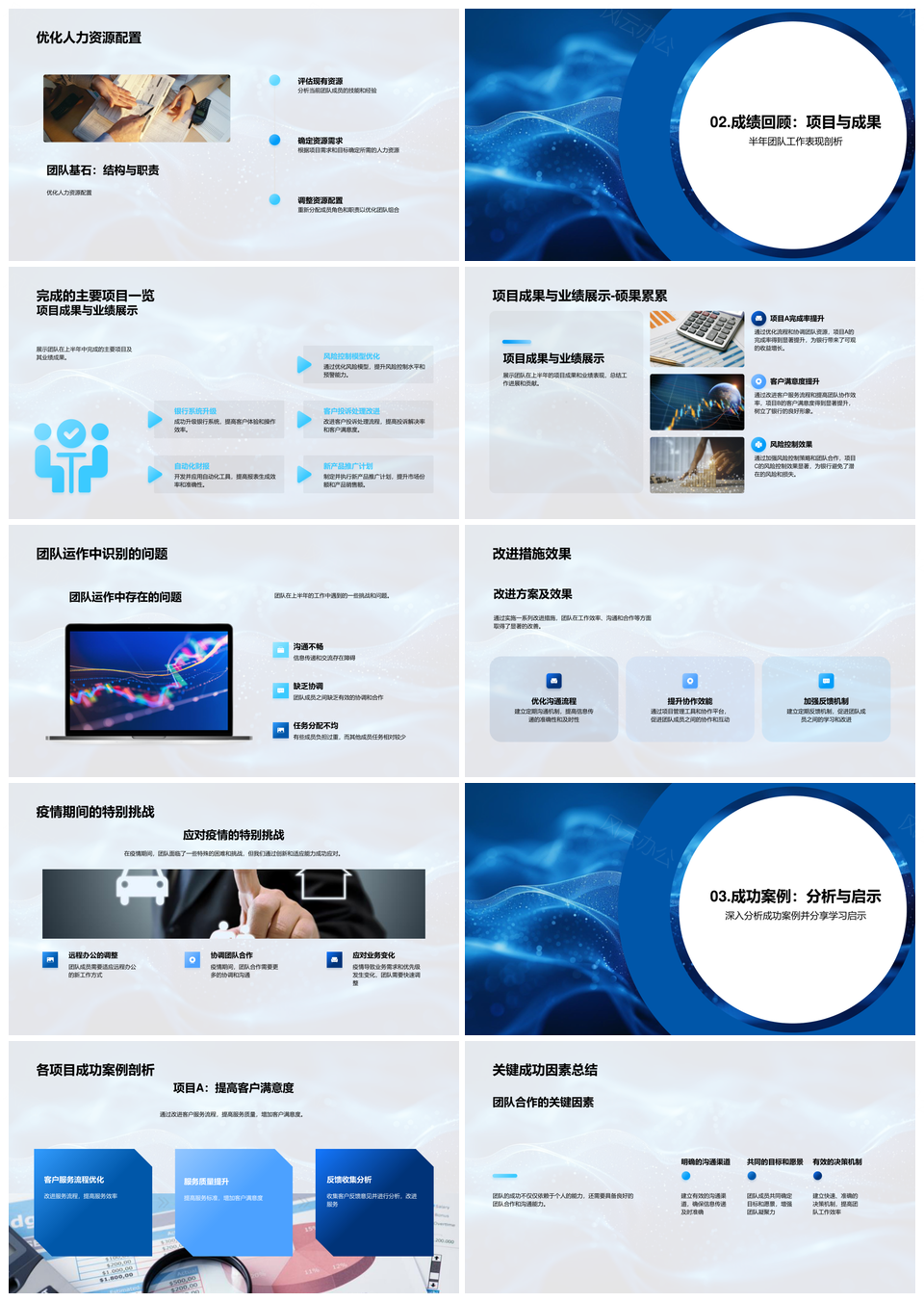 2025银行团队半年职责协作成果架构项目汇报PPT模板