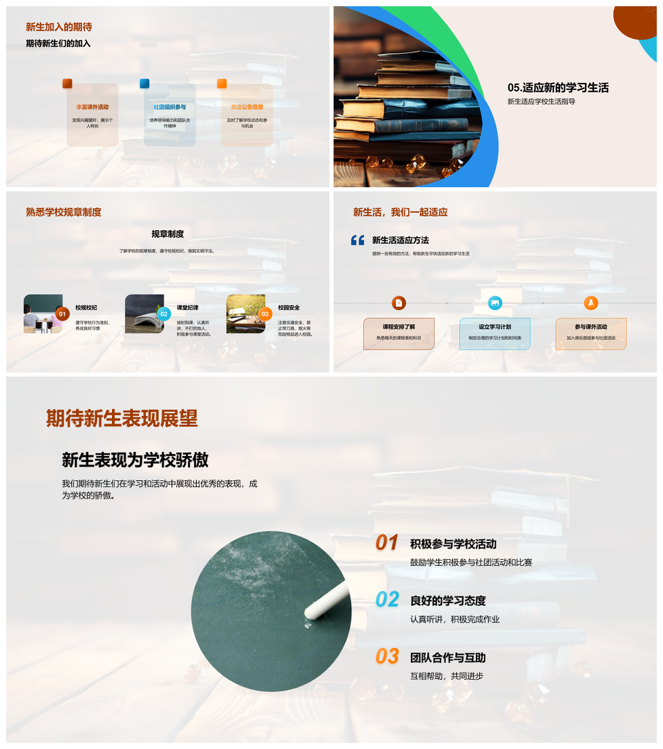 新生晋级指南校园教学特色与创新思维PPT模板