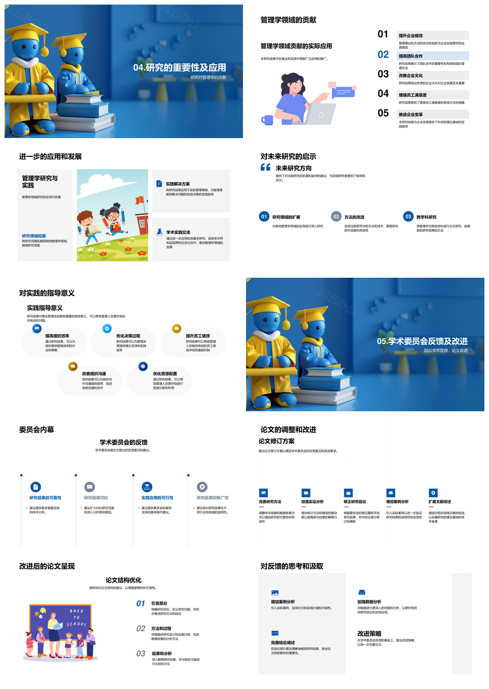 论文答辩报告研究目标方法过程管理学贡献PPT模板