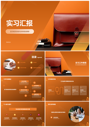 企业商务金融实习总结汇报展望PPT模板
