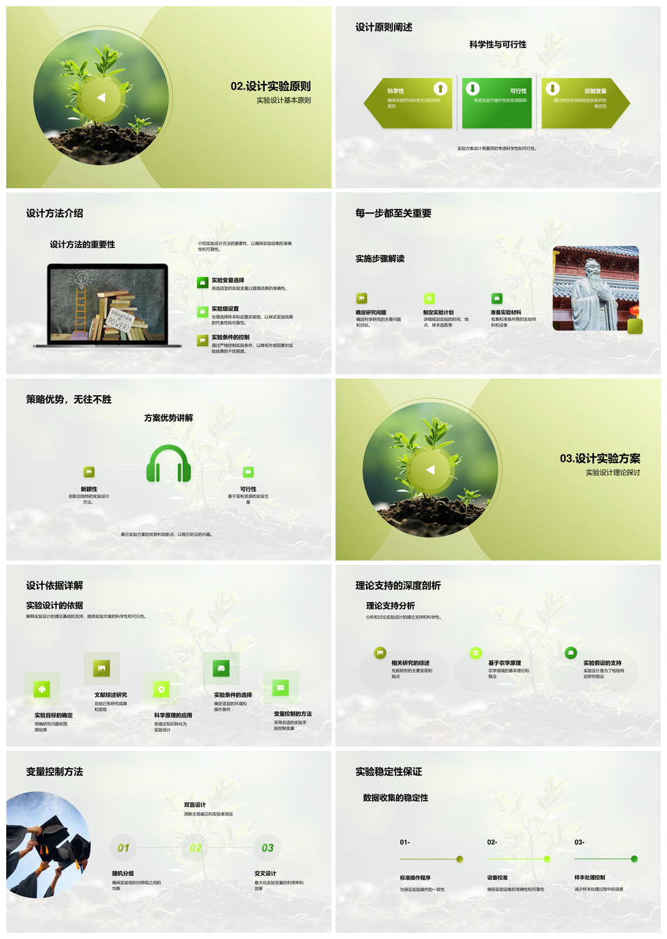 精确农学实验变量控制与显微数据分析PPT模板