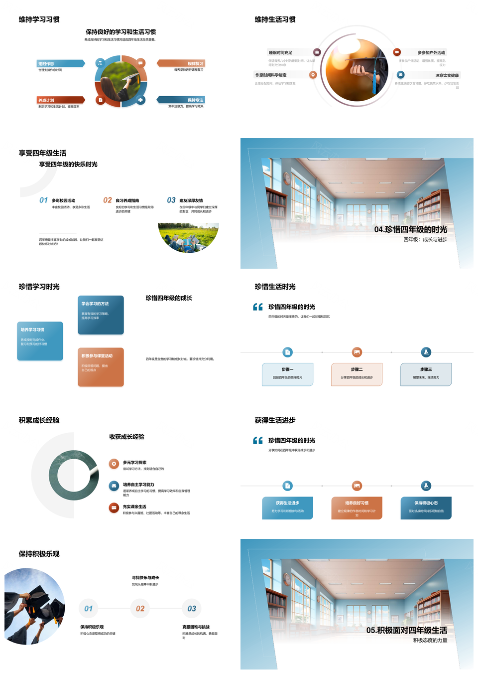 四年级生活挑战适应与有效学习策略PPT模板