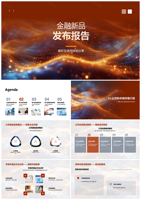 金融新品发布公司设计开发财务分析体验分享PPT模板