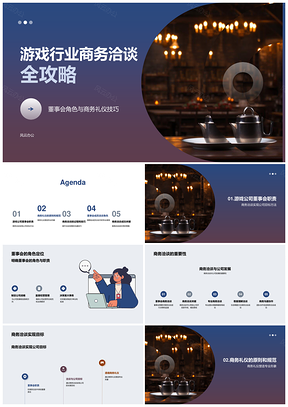 游戏行业董事会商务洽谈礼仪技巧PPT模板