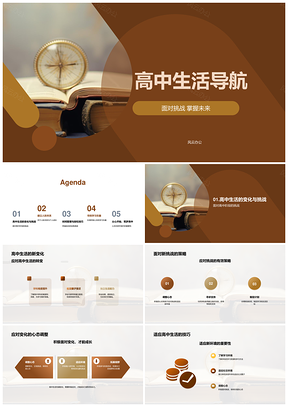 高中生指南针挑战适应心健活动人际资源时间管理PPT模板
