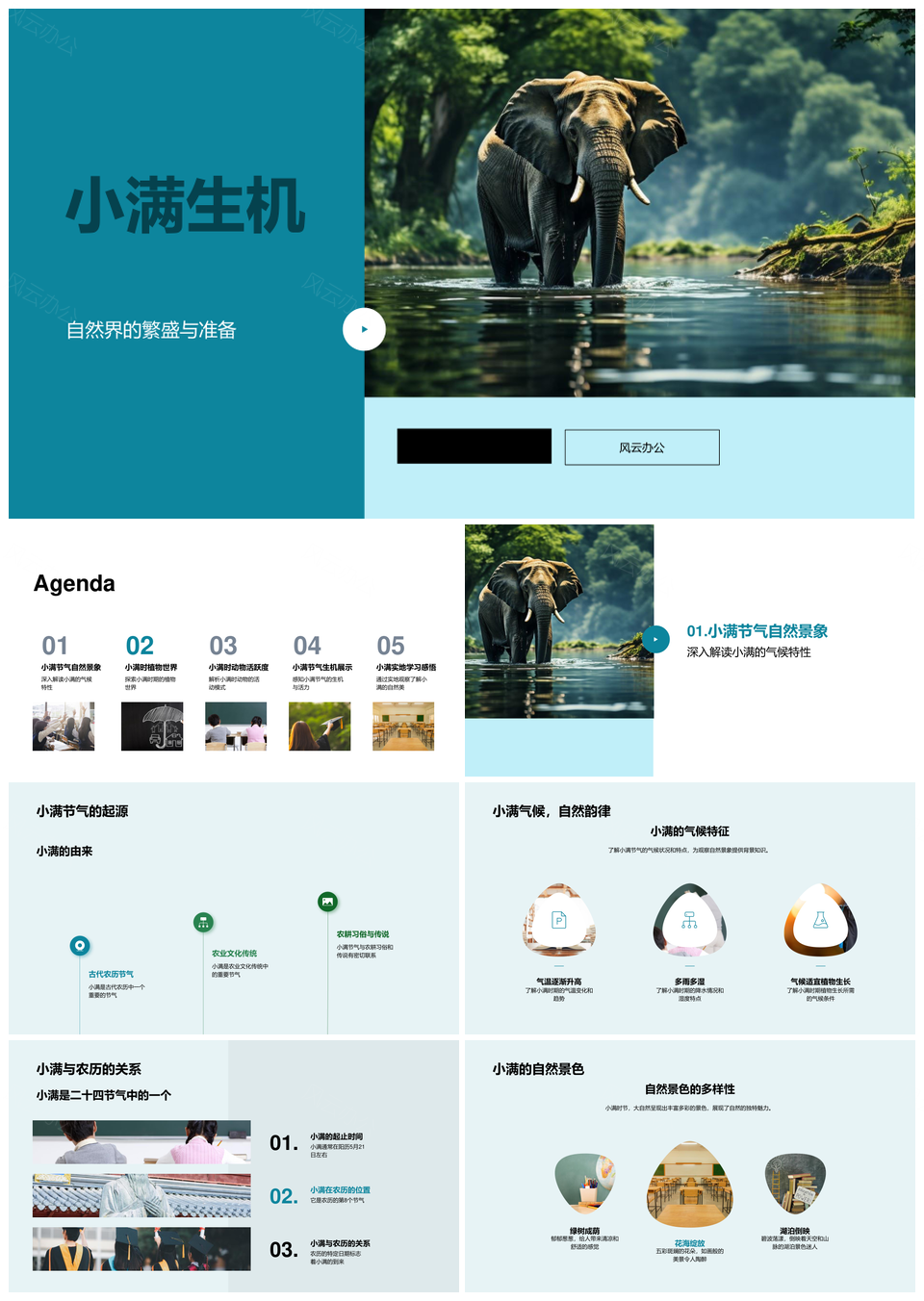 小满绿意盎然生态生机PPT模板