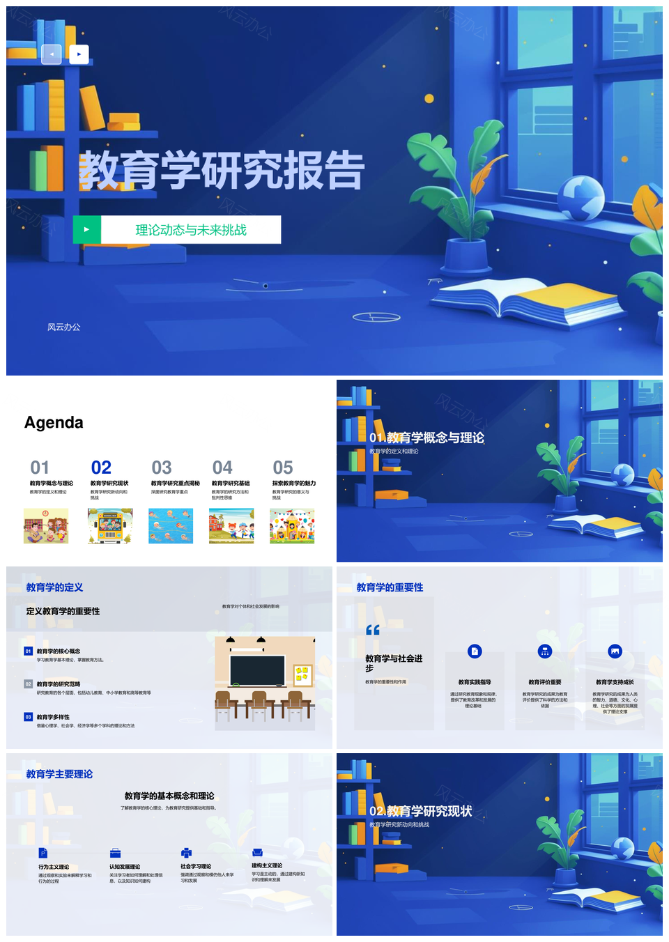 2025教育学理论动态未来挑战与教育技术研究PPT模板