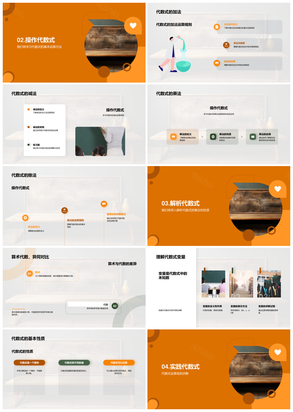 代数式四则运算变量方程应用PPT模板