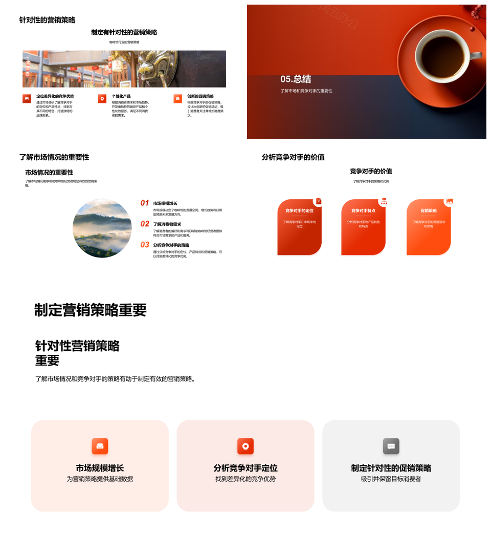 咖啡馆市场竞争分析及营销策略PPT模板