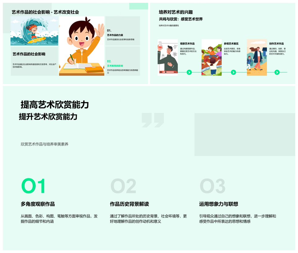 初中艺术教学生涯创作历程经典作品PPT模板