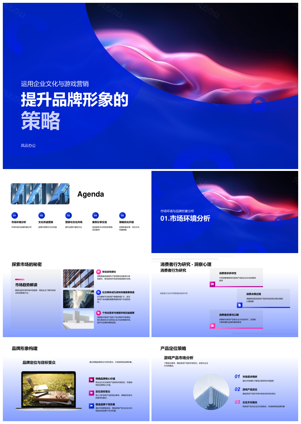 品牌形象提升策略企业文化游戏营销故事化合作互动市场消费者分析PPT模板