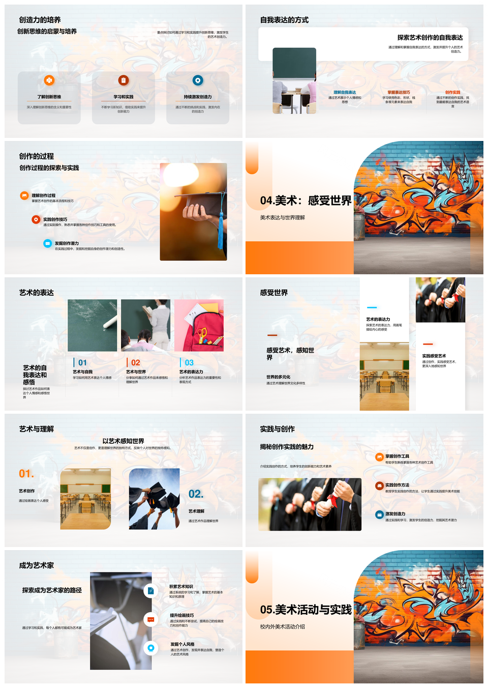 涂鸦墙绘创艺实践启程PPT模板
