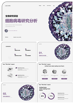 医疗细胞病毒研究分析PPT模板