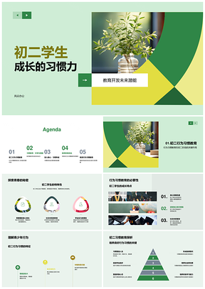 初二生习惯力教育开发未来潜能PPT模板