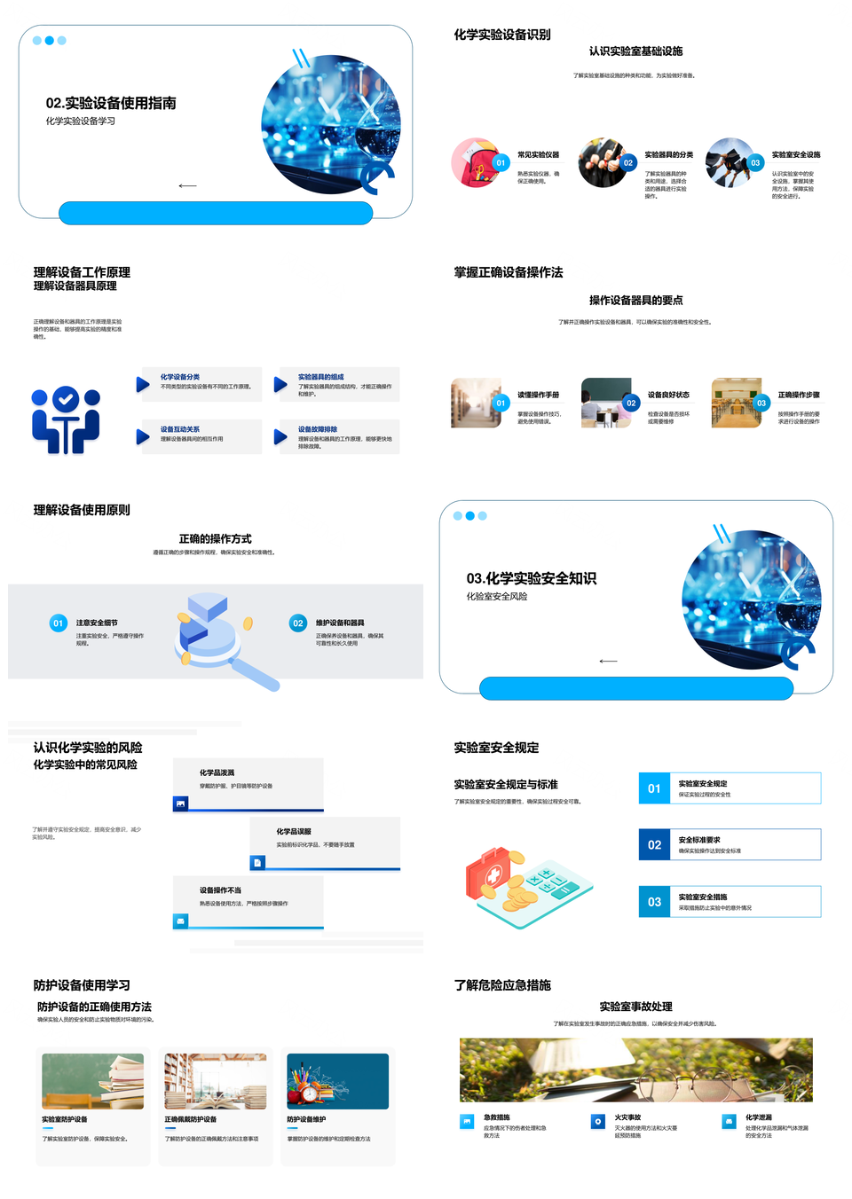 化学实验安全操作设备防护与应急措施PPT模板