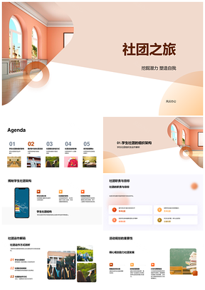 学生社团活动运作挖掘潜力塑造自我之旅PPT模板