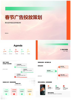 春节广告投放策划合作优化市场分析预算策略资源PPT模板