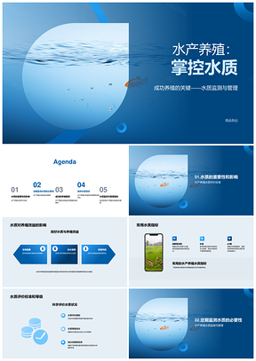 水产养殖水质监测提效益护环境PPT模板