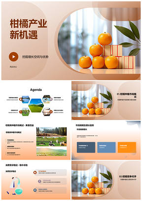 柑橘类种植市场规模增长消费需求品牌潜力国内外市场PPT模板