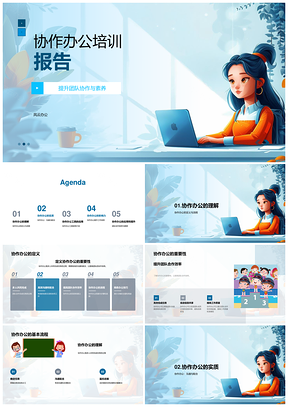 协作办公团队合作培训效率职业素养报告PPT模板