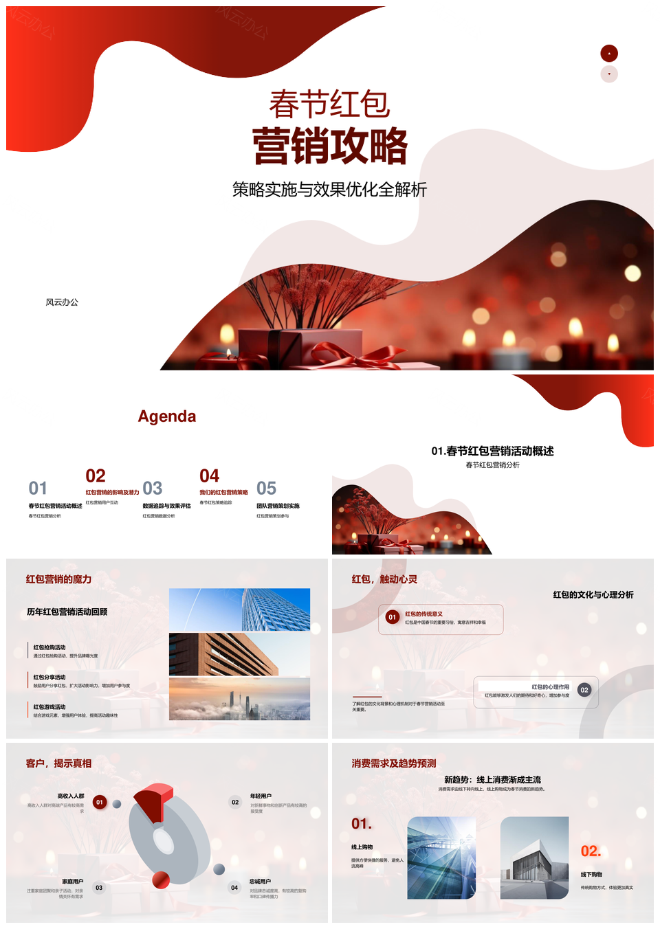 春节红包营销融合游戏元素提升互动品牌曝光PPT模板