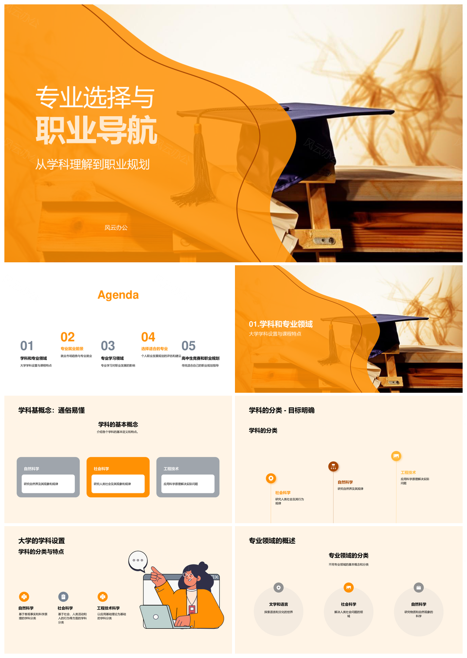 高中生大学专业选择与职业方向PPT模板