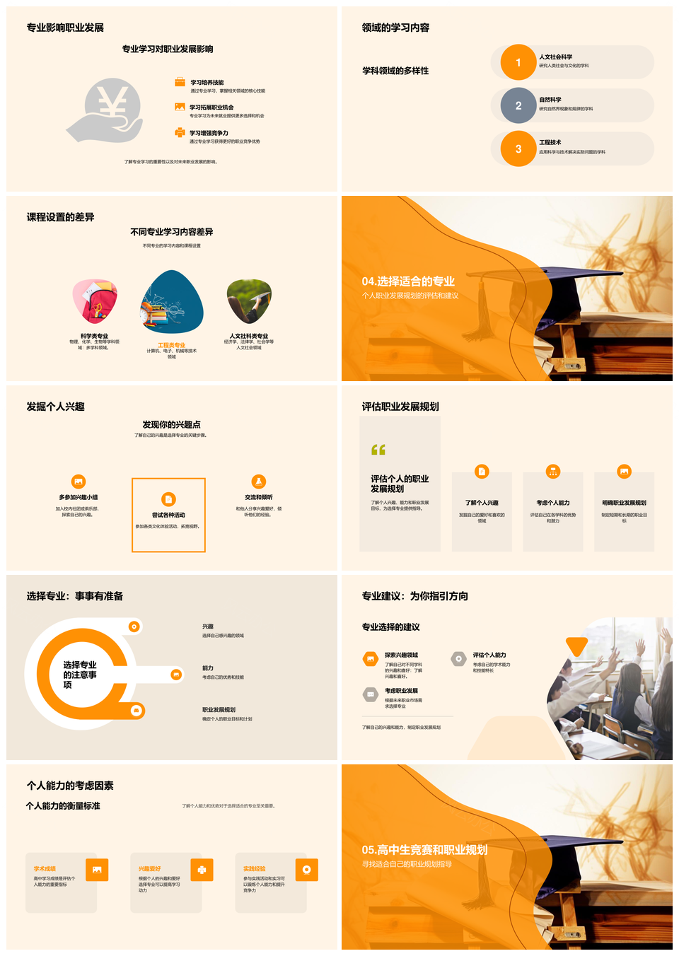 高中生大学专业选择与职业方向PPT模板