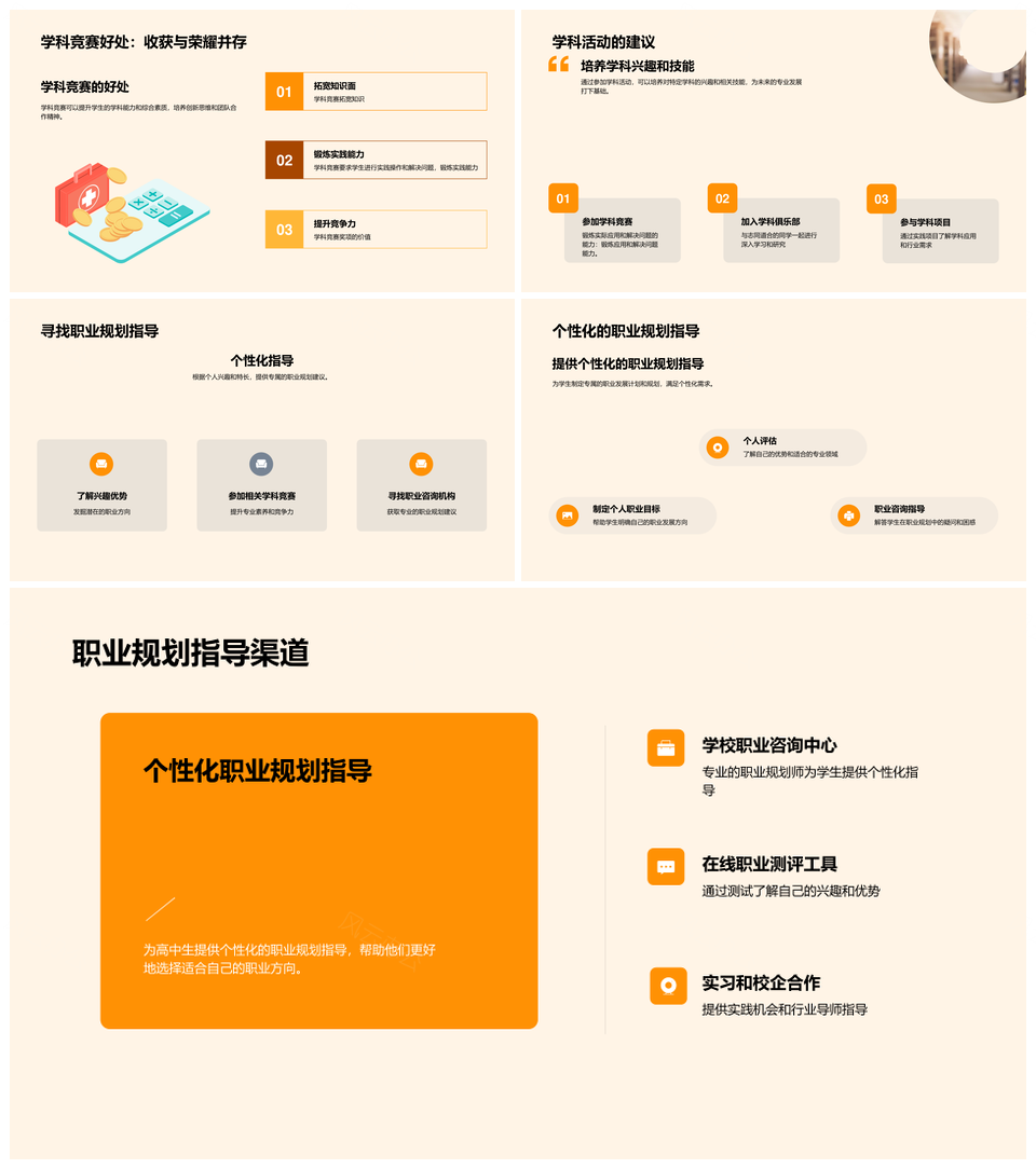 高中生大学专业选择与职业方向PPT模板