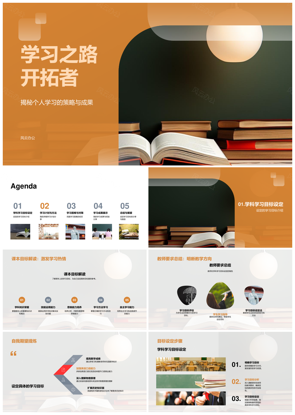 学习策略目标克服困难开拓成果PPT模板