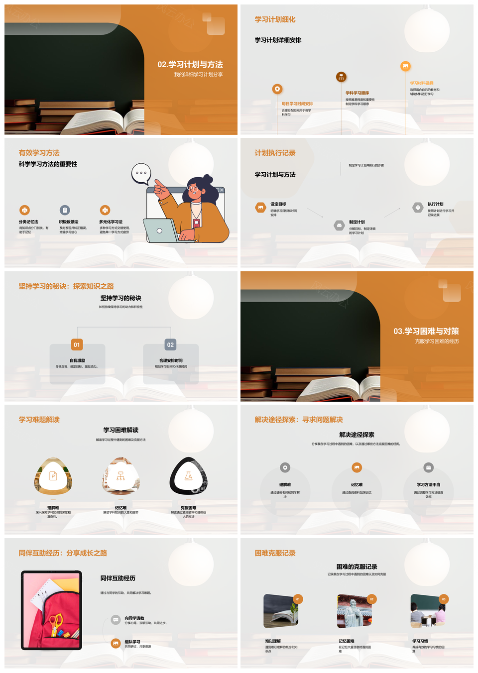 学习策略目标克服困难开拓成果PPT模板