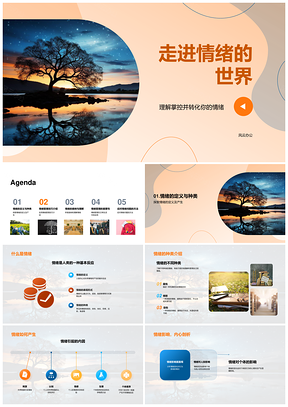 心理咨询师情绪管理冥想换位思考接纳PPT模板