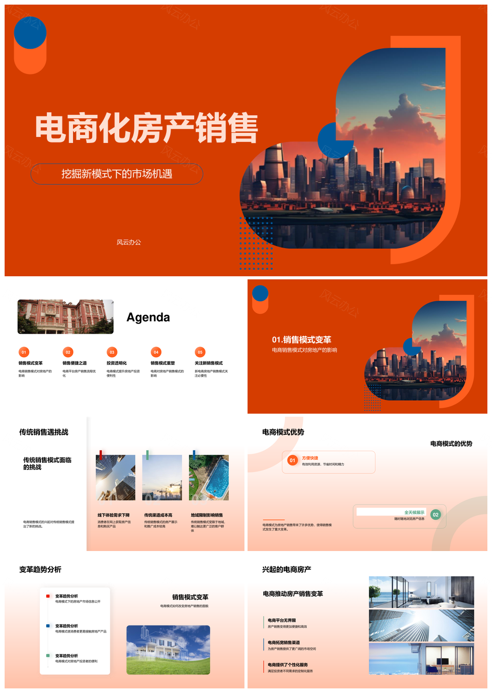 电商化房产销售变革房地产投资新模式PPT模板