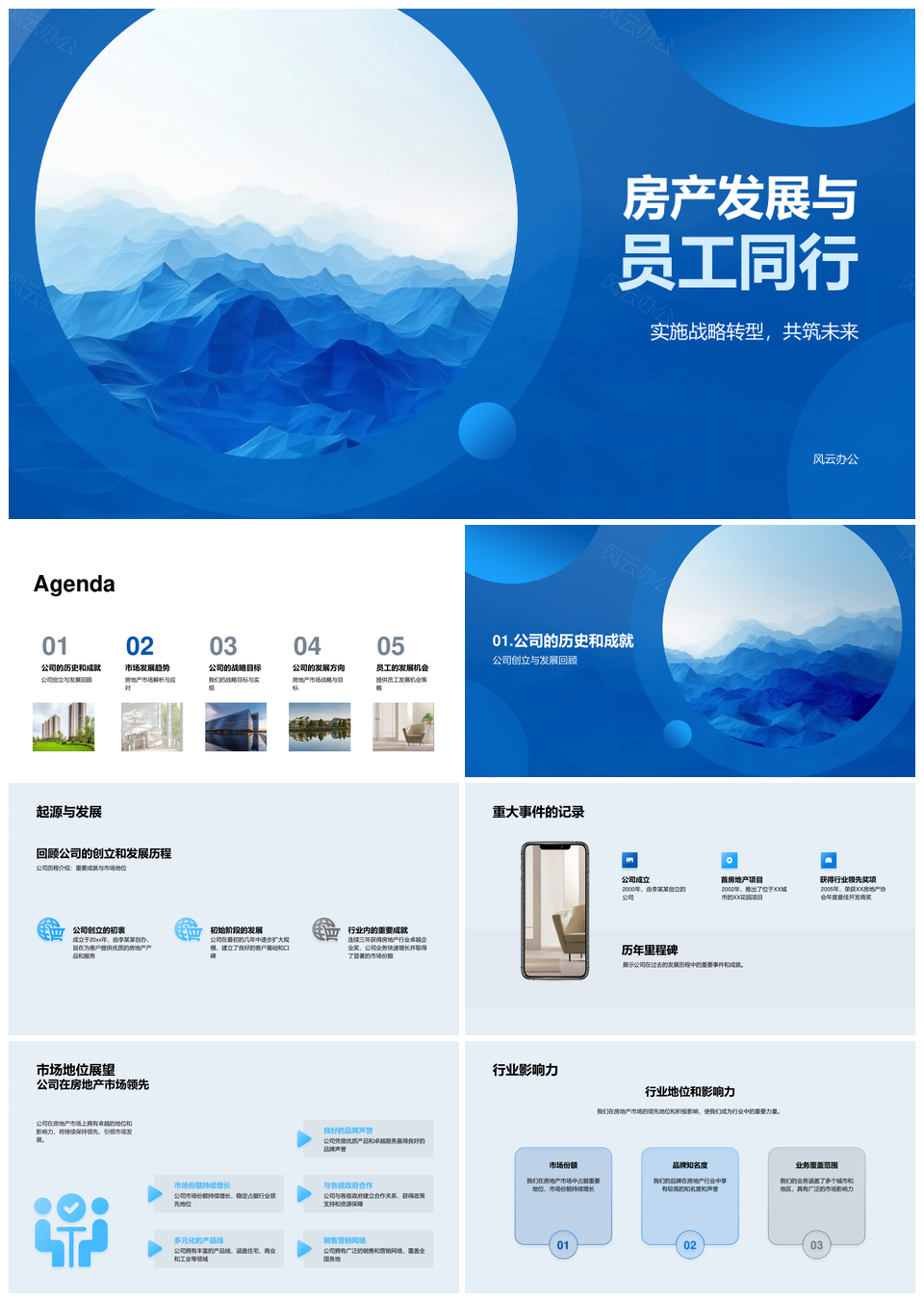 房产战略转型与员工发展同行PPT模板