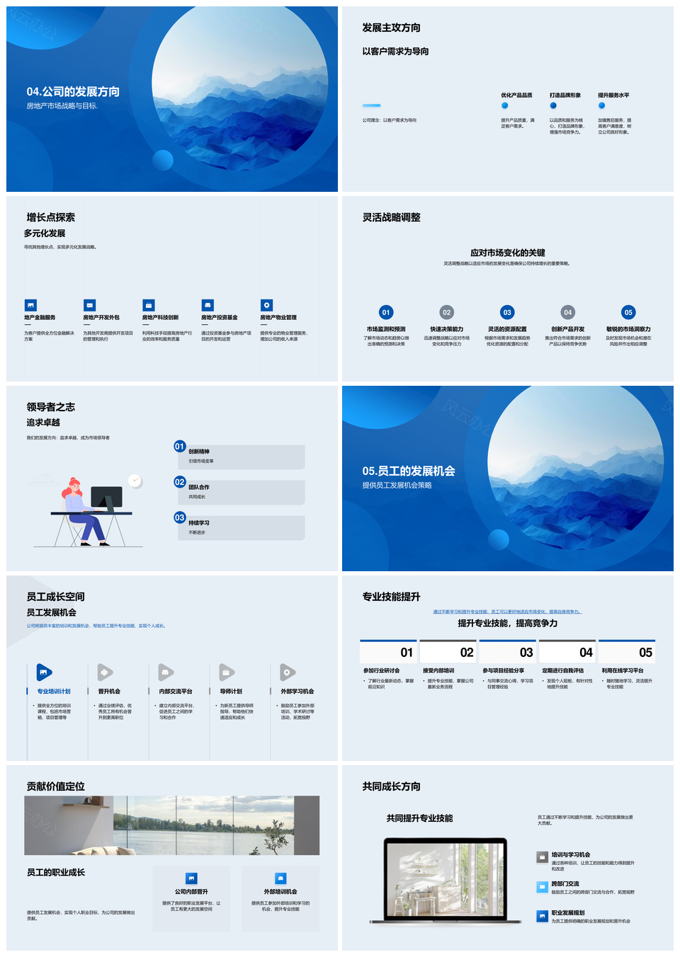房产战略转型与员工发展同行PPT模板