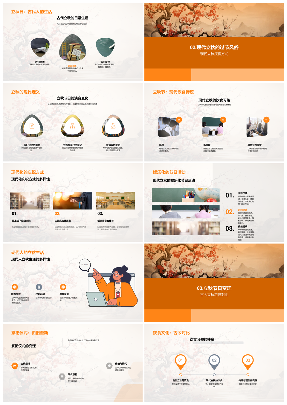 立秋风俗时代演变古今交融传统创新PPT模板