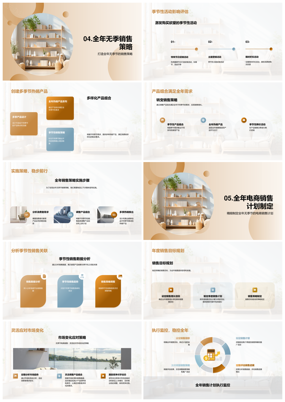 家居电商全年销售策略应对季节需求波动PPT模板