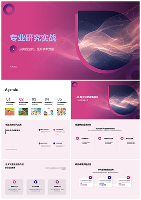专业研究实战学术成果创新展示PPT模板