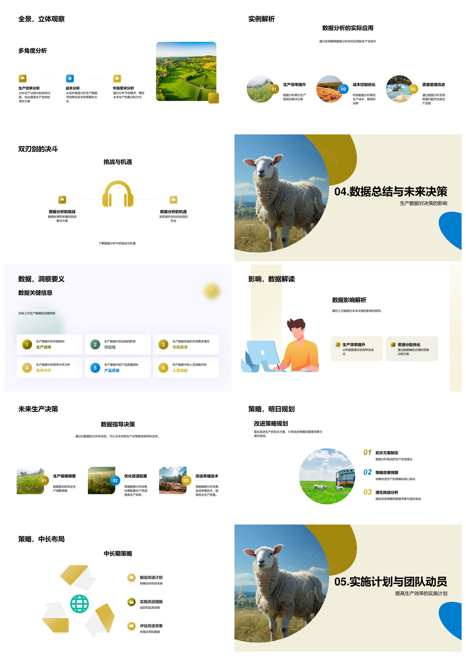 牧业数据分析优化放牧生产流程决策PPT模板