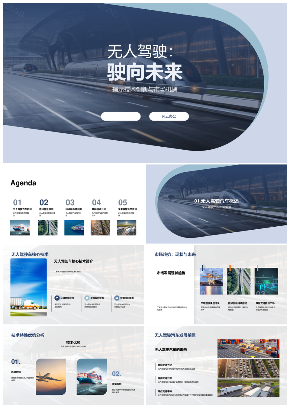 无人驾驶技术创新驶向未来市场机遇PPT模板