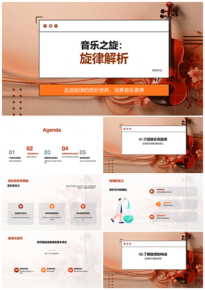 音乐旋律音符节奏主副情感解析PPT模板