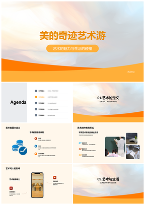 艺术形式抽象画影响美游PPT模板