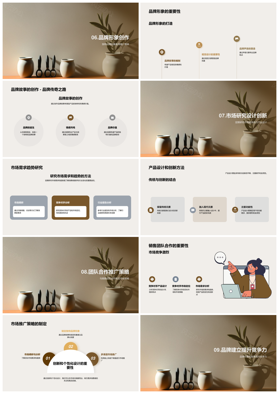 园艺陶瓷设计创新与市场定位趋势PPT模板