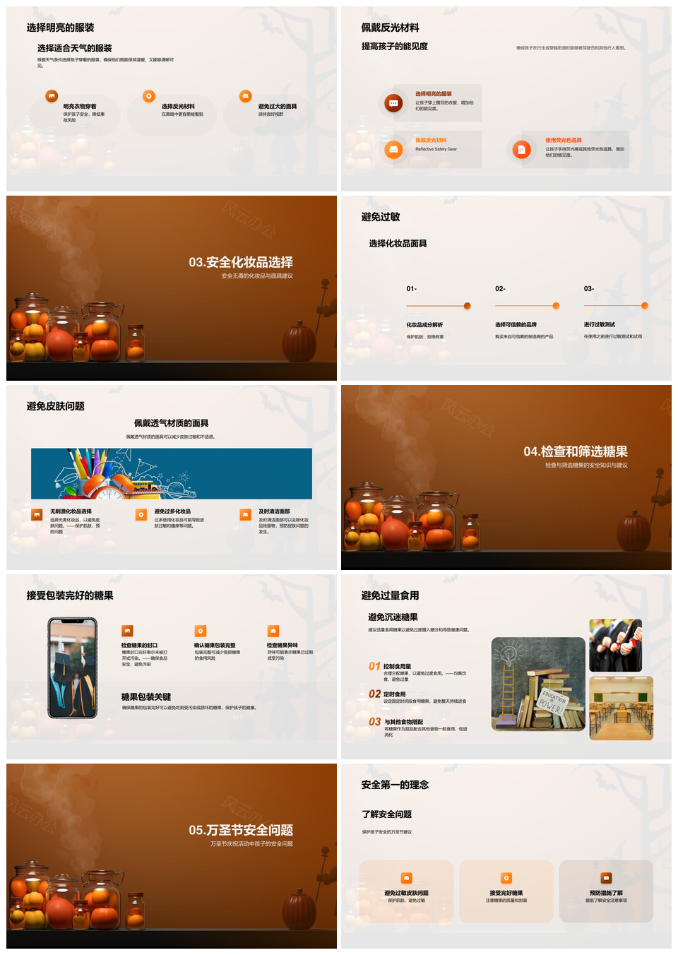 安全专家指导万圣节儿童防护意外过敏PPT模板