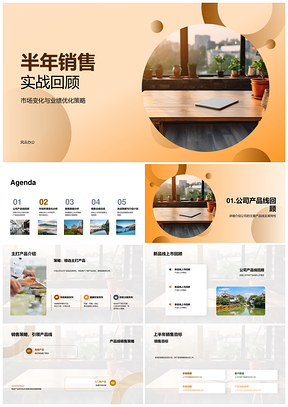 半年销售实战市场变化业绩策略产品线分析PPT模板