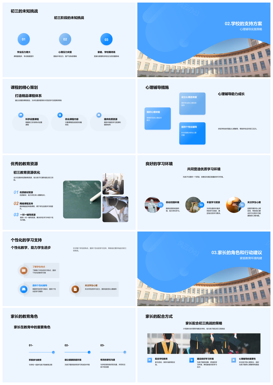 初三挑战共克校园特殊阶段PPT模板