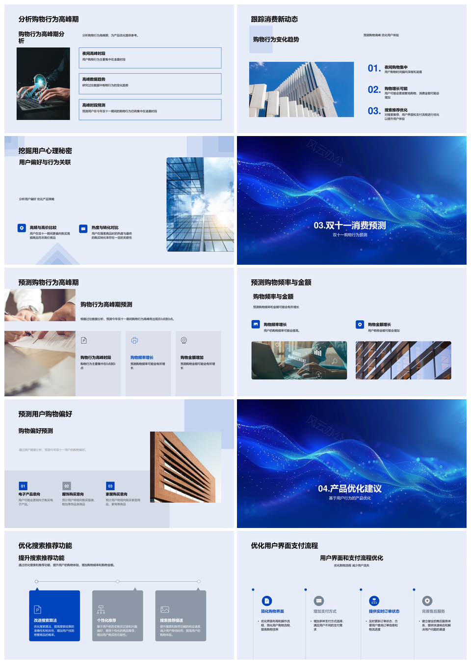 双十一购物数据预测产品经理优化用户行为分析PPT模板
