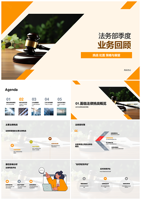 法务部季度法律挑战应对策略及成果回顾PPT模板
