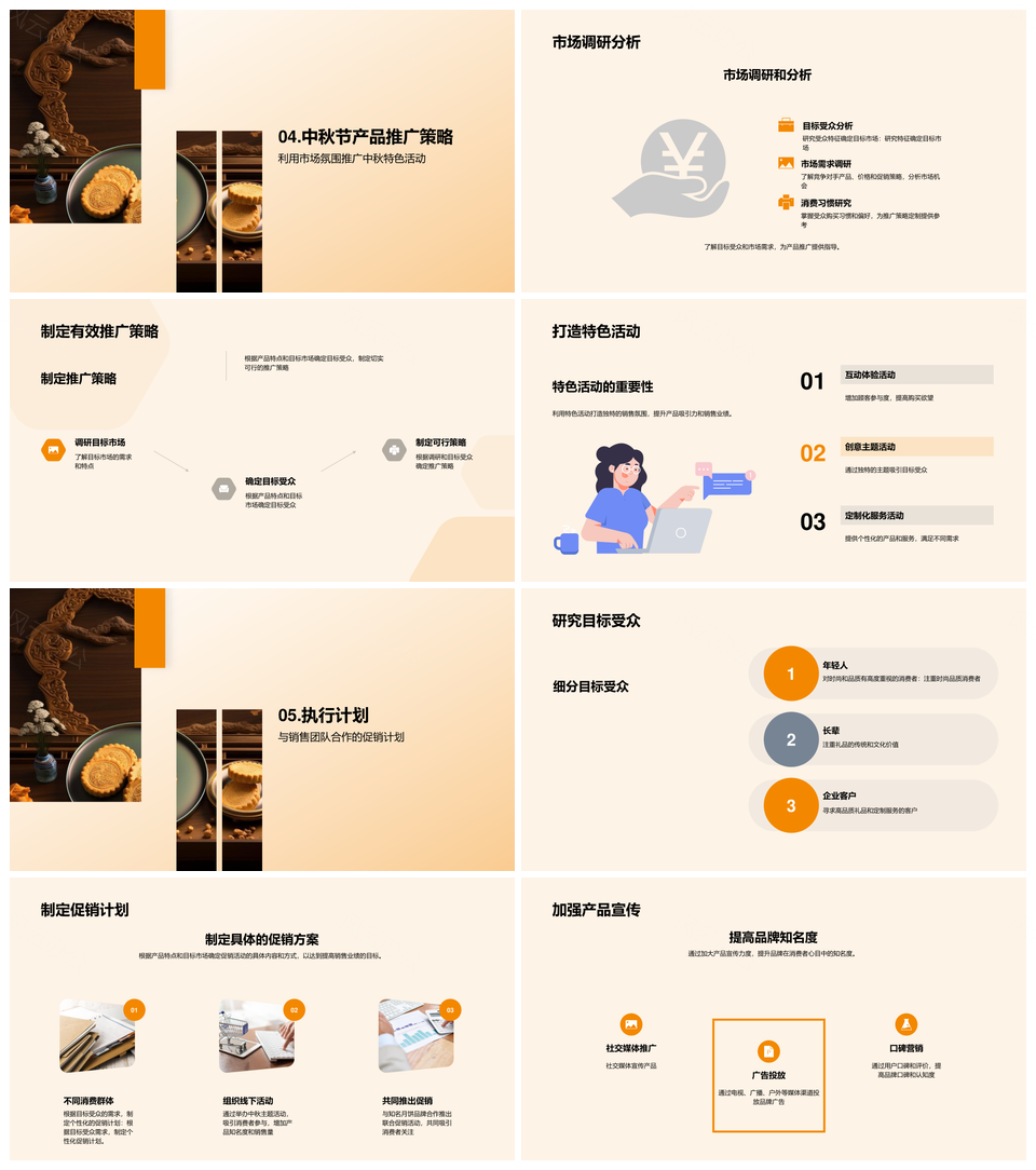 中秋节月饼销售策略产品经理实际案例PPT模板