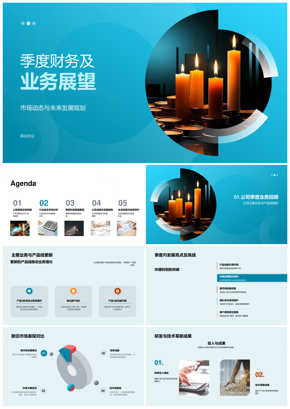季度财务收入利润业务展望市场拓新规划PPT模板